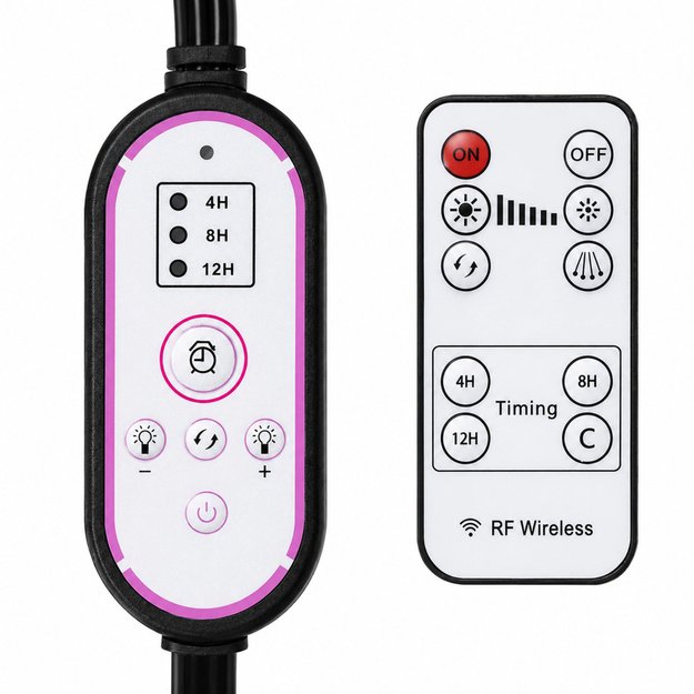 LED lamp for growing crops and illuminating plants, 4-panel stand, remote control