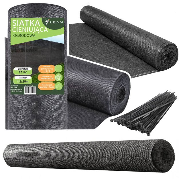 Shade Net For Fence Fence Masking Black 1.5M 25M 70g/m&sup2;