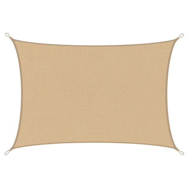 Rectangular Beige Waterproof Garden Sun Sail 200x300 cm