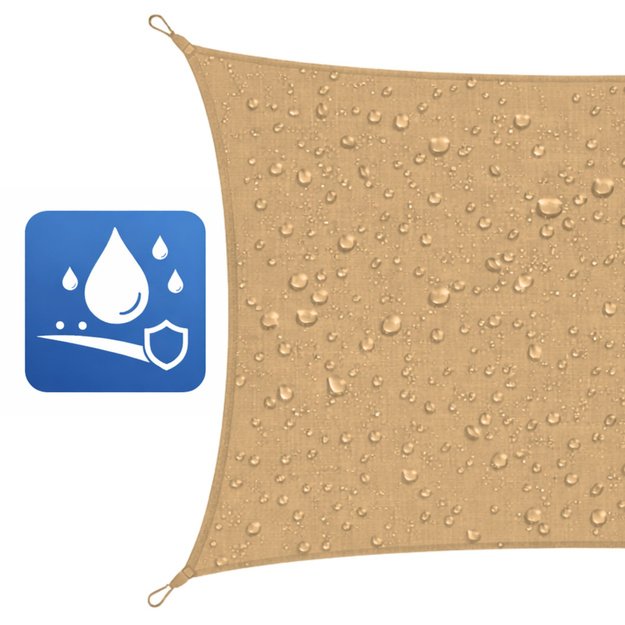 Rectangular Beige Waterproof Garden Sun Sail 200x300 cm