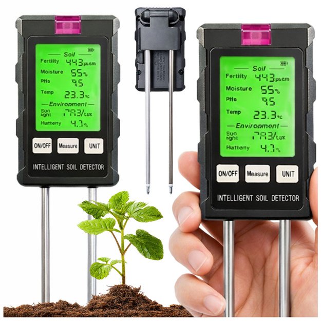 Plant Moisture Meter Soil Hygrometer 6in1 Temperature Light PH
