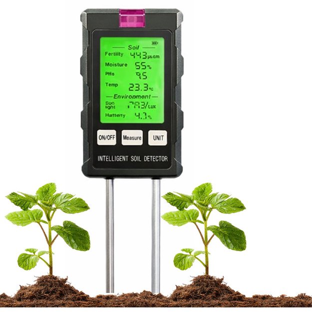 Plant Moisture Meter Soil Hygrometer 6in1 Temperature Light PH