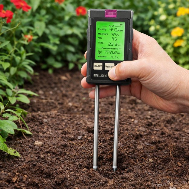 Plant Moisture Meter Soil Hygrometer 6in1 Temperature Light PH