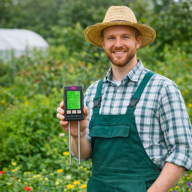 Plant Moisture Meter Soil Hygrometer 6in1 Temperature Light PH