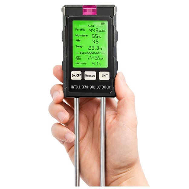 Plant Moisture Meter Soil Hygrometer 6in1 Temperature Light PH