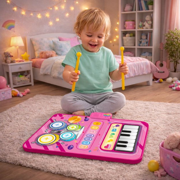 Interactive Musical Dance Mat Educational Drums Piano 2 in 1