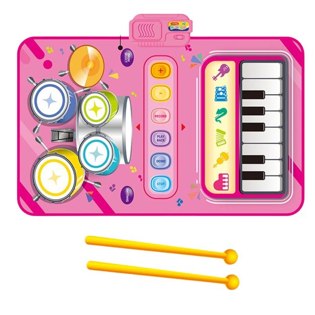 Interactive Musical Dance Mat Educational Drums Piano 2 in 1