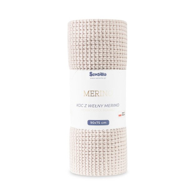 BLANKET MERINO 90X75 LIGHT BEIGE