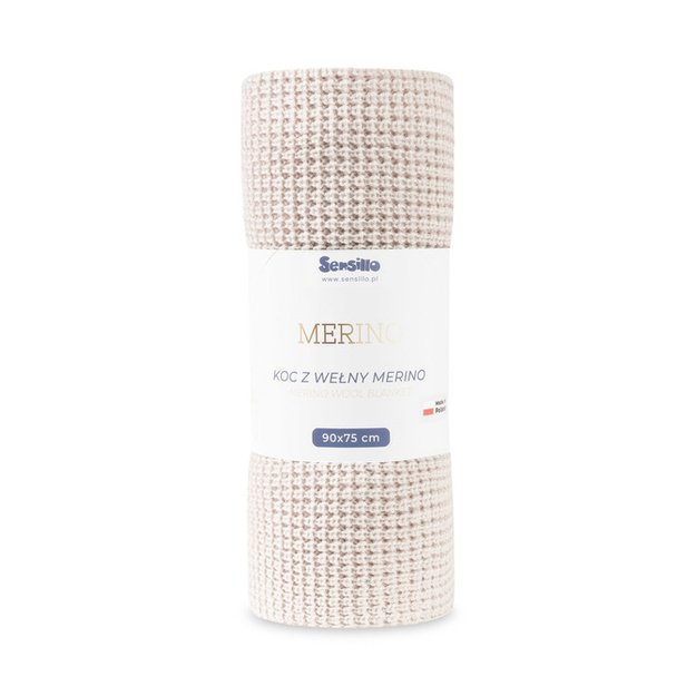 BLANKET MERINO 90X75 LIGHT BEIGE