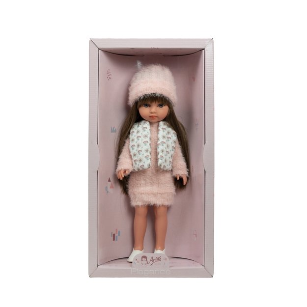 Arias lėlė mergaitė Carlota pūkuota suknele, 36 cm
