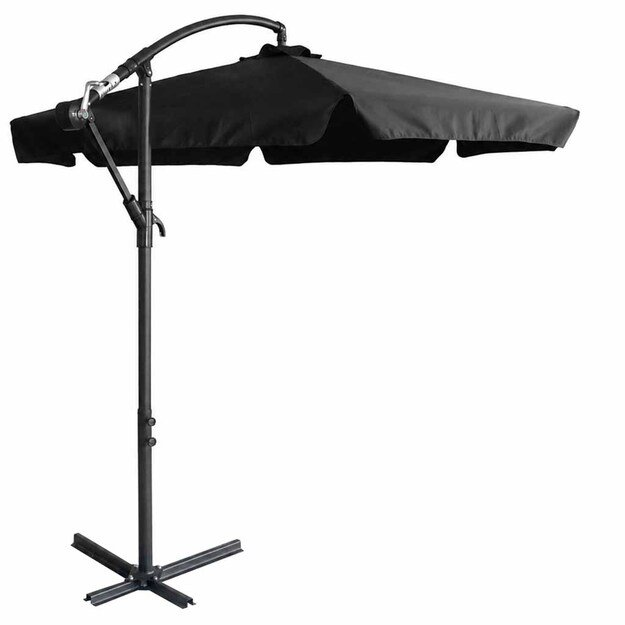 Parasol ogrodowy LUARO duży składany z wysięgnikiem 290cm czarny