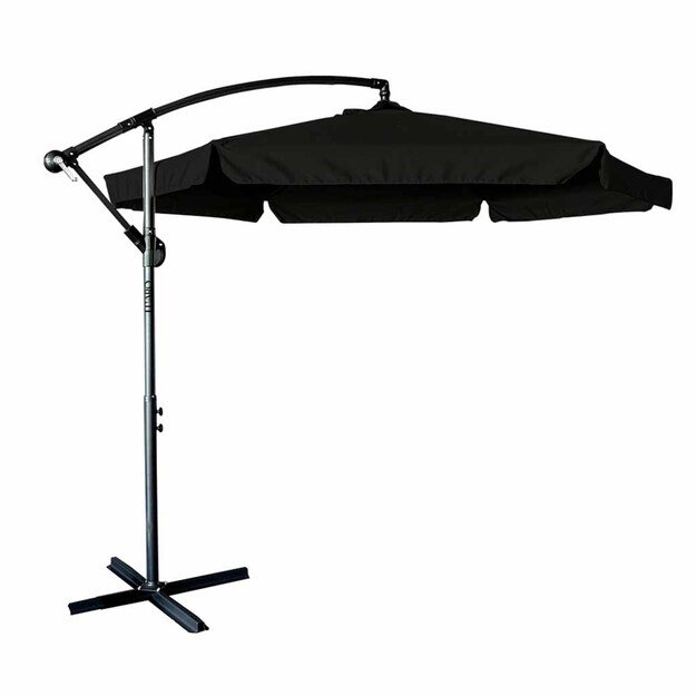 Parasol ogrodowy LUARO duży składany z wysięgnikiem 290cm czarny