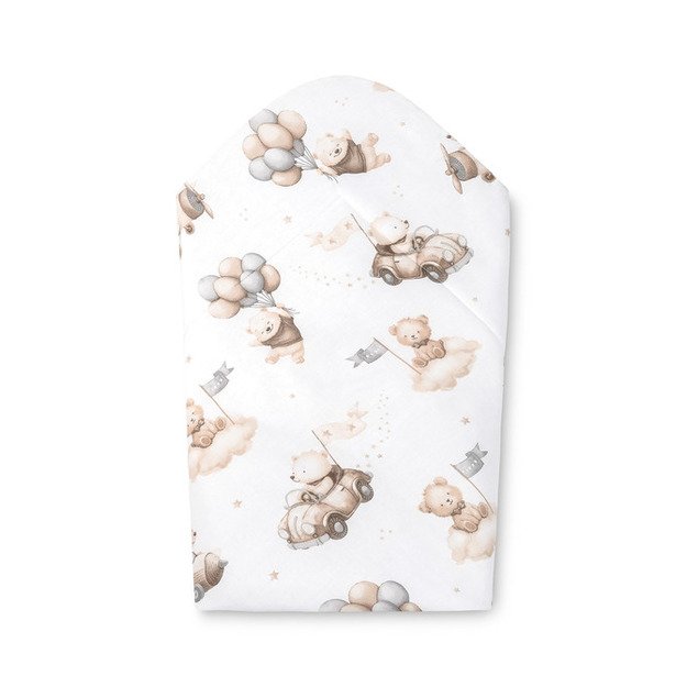 BABY WRAP COTTON FLYING TEDDY BEIGE 75X75