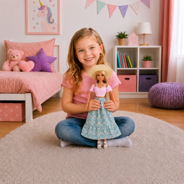 Anlily Fashion Doll in Skirt and Hat Bag Cup Accessories Set