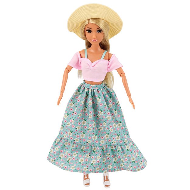 Anlily Fashion Doll in Skirt and Hat Bag Cup Accessories Set