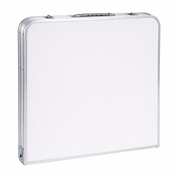 Folding Camping Table Adjustable Height Suitcase White