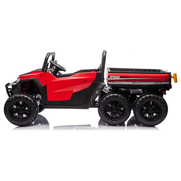 Baterijomis varoma transporto priemonė, 6 ratai, XB-1038A 4x4, 24V, raudona
