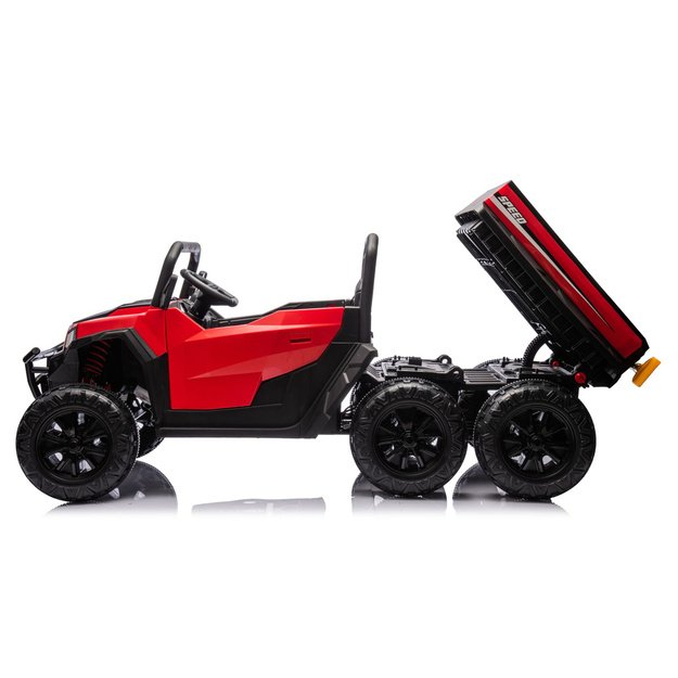 Baterijomis varoma transporto priemonė, 6 ratai, XB-1038A 4x4, 24V, raudona
