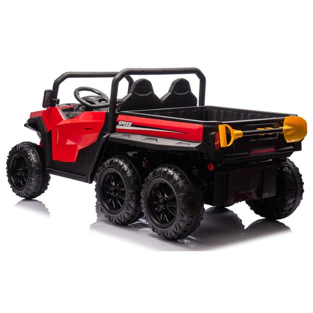Baterijomis varoma transporto priemonė, 6 ratai, XB-1038A 4x4, 24V, raudona
