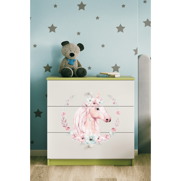 Chest of drawers babydreams green horse