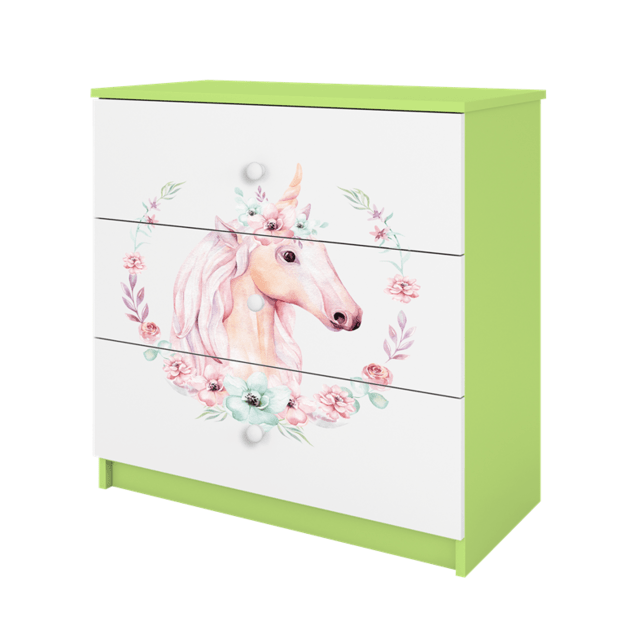 Chest of drawers babydreams green horse