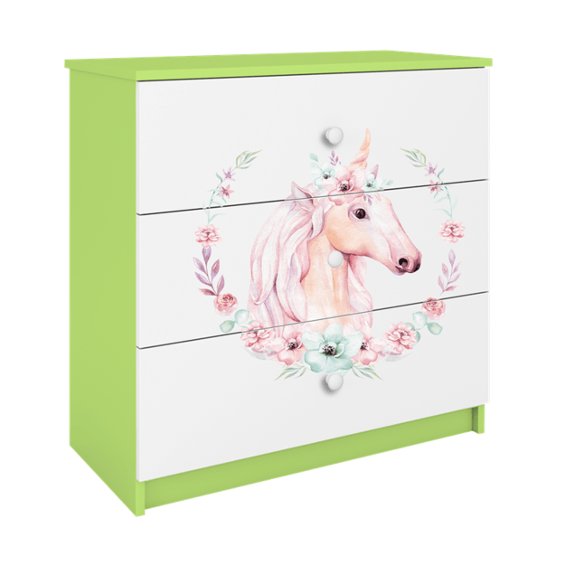 Chest of drawers babydreams green horse