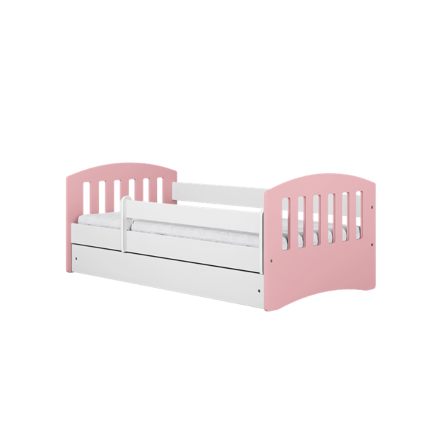 Bed classic 1 mix pale pink with drawer without mattress 140/80