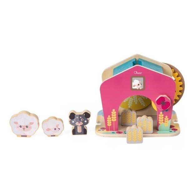 187874 WOODEN WATER MILL WITH SHEEP
