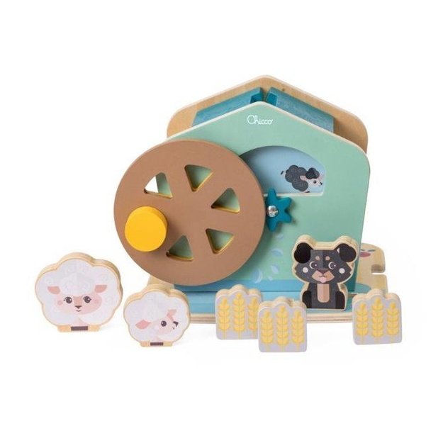 187874 WOODEN WATER MILL WITH SHEEP
