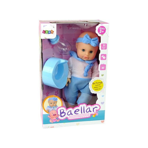 Doll 30 cm Blue Bottle Nightie Drinks