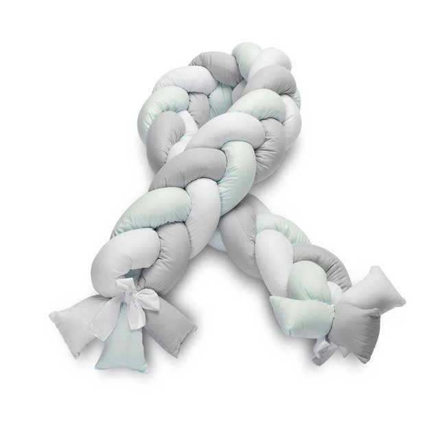 Braided Crib Bumpers 210 cm – smooth mint