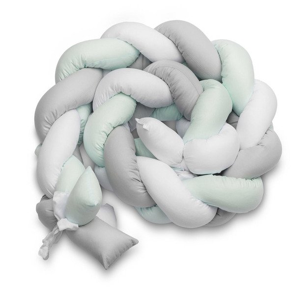 Braided Crib Bumpers 210 cm – smooth mint