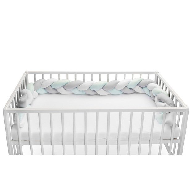 Braided Crib Bumpers 210 cm – smooth mint