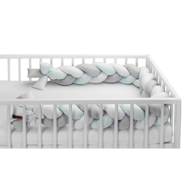 Braided Crib Bumpers 210 cm – smooth mint