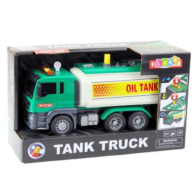 Truck Tanker Water Lights Sounds Green 1:14
