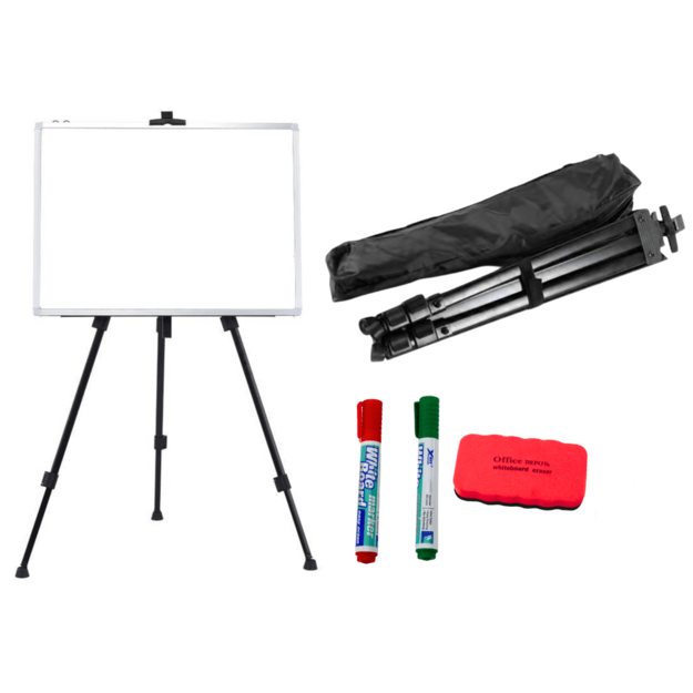 Magnetinės lentos ant stovo rinkinys Magnetai Markeriai Kempinė 1