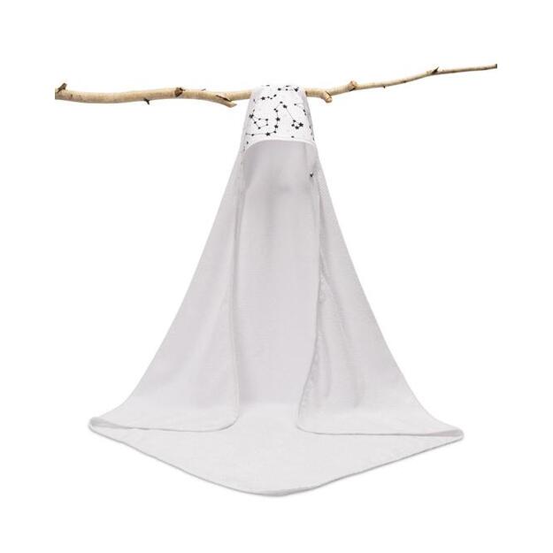 Crepe hooded bath towel – white
