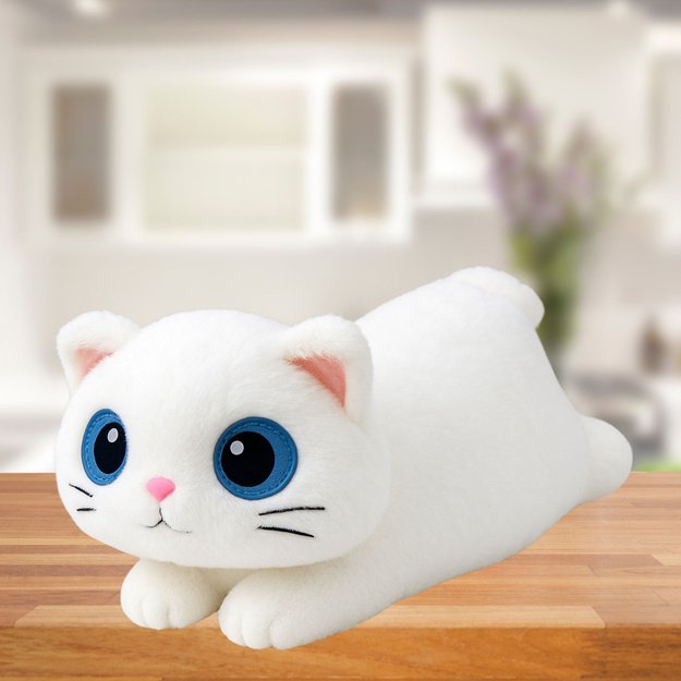 Plush Mascot Cuddly Toy Cat Big Eyes White 45cm 1