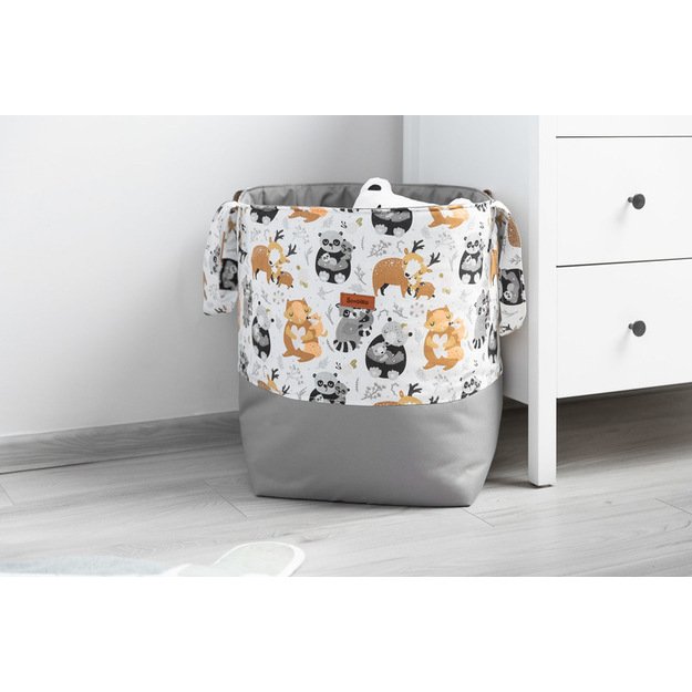 BASKET FOR TOYS MEDIUM - RACCOONS GREY 6