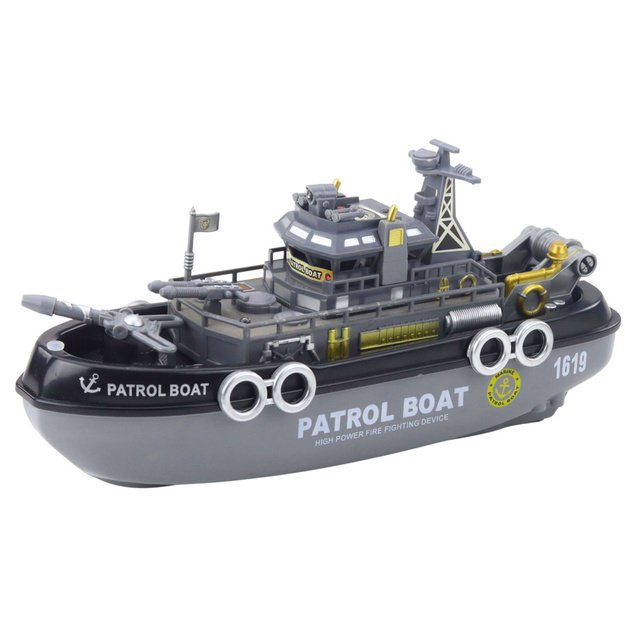Patrol Boat Lights Sounds Water Spray Moving Elements 1