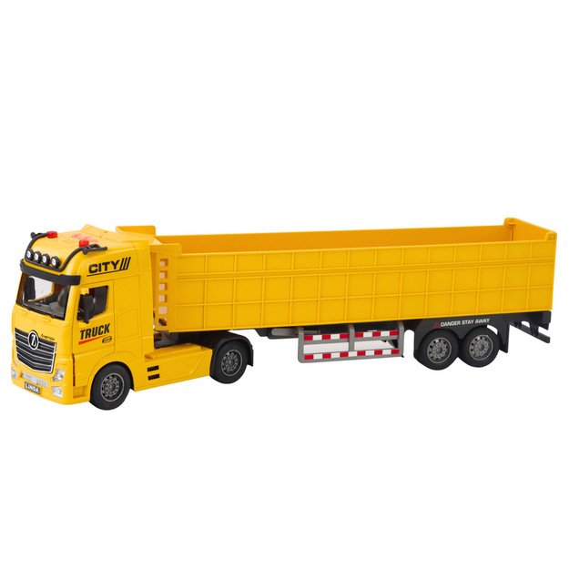 Transport Truck Liftable Trailer Lights Sounds Yellow 2