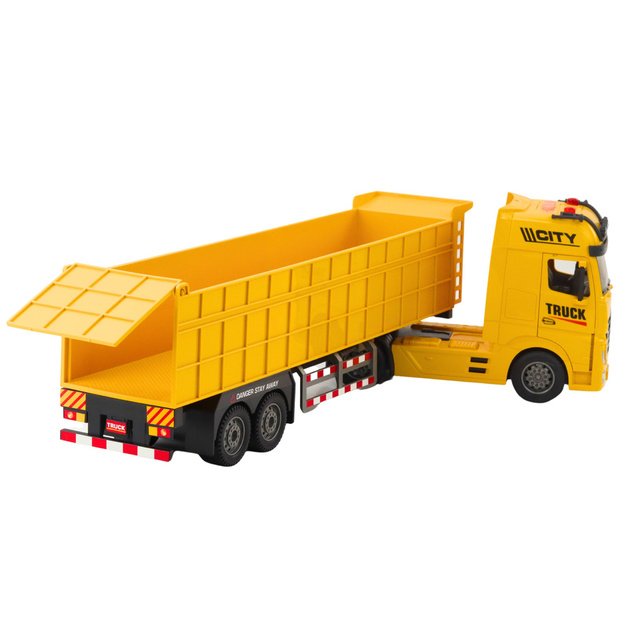 Transport Truck Liftable Trailer Lights Sounds Yellow 1