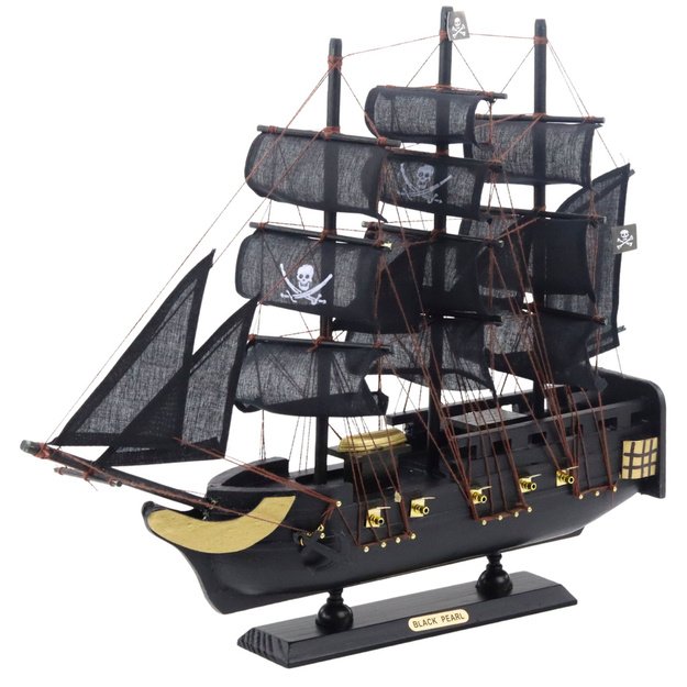 Collectible Model Decorative Sailing Ship Black Pearl 40x35cm 1