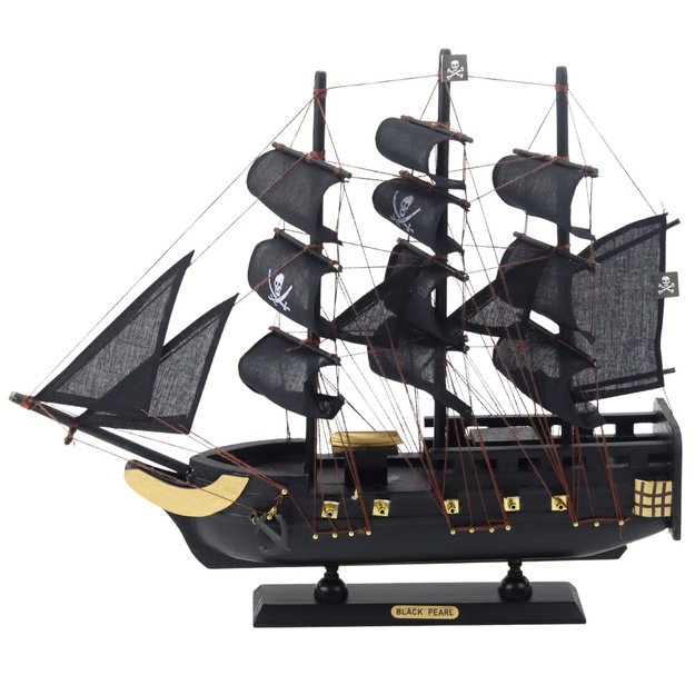 Collectible Model Decorative Sailing Ship Black Pearl 40x35cm 2