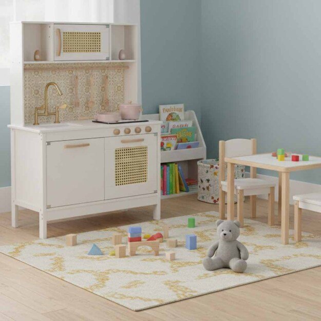 Vaikiška retro MDF medinė virtuvė su BOHO aksesuarais 20