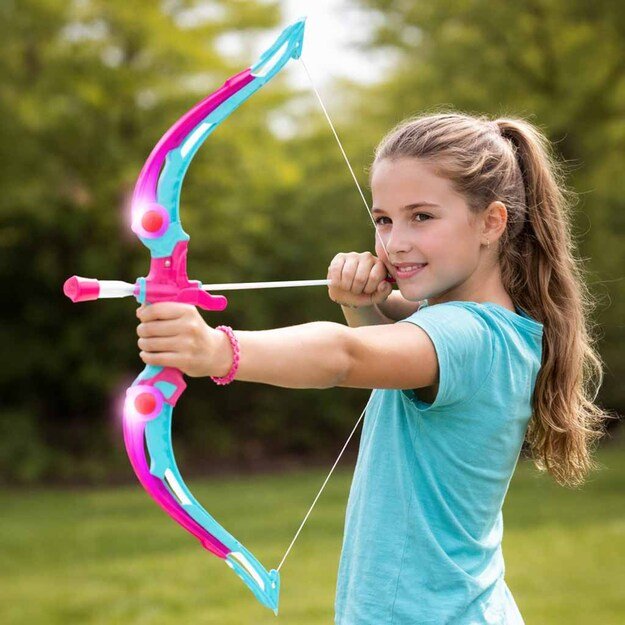 Lankas su strėlėmis ir taikinių rinkinys rožinės spalvos