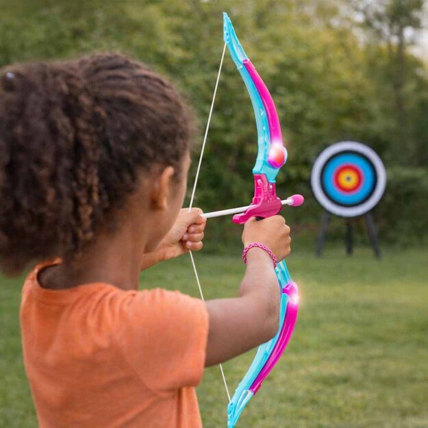 Lankas su strėlėmis ir taikinių rinkinys rožinės spalvos