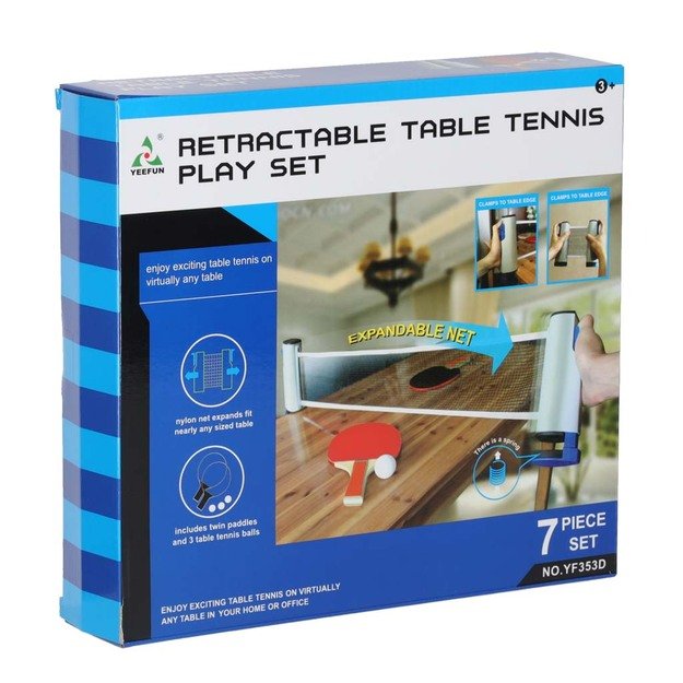 Stalo teniso pingpongo tinklelis padėklai raketės 5