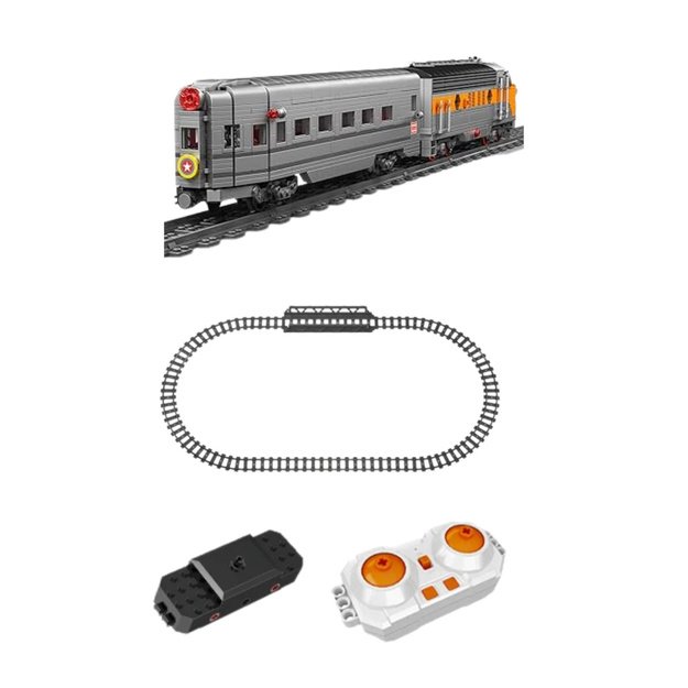 Construction Blocks Gray-Yellow Remote Controlled Train RC 1751 pcs. 2
