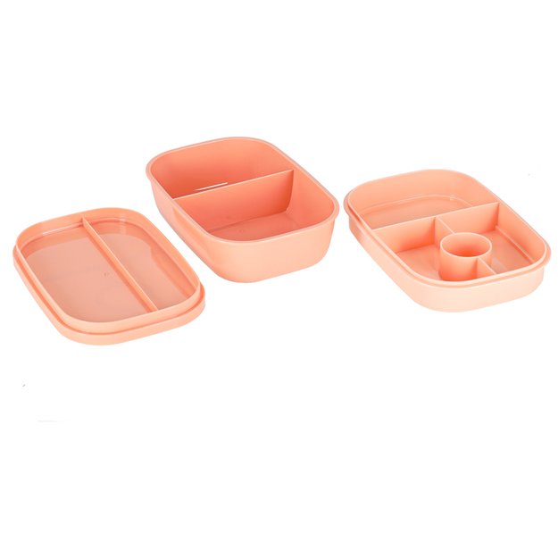 Pietų dėžutė pusryčių dėžutė su skyreliais, padalinta 1900ml abrikosas 6